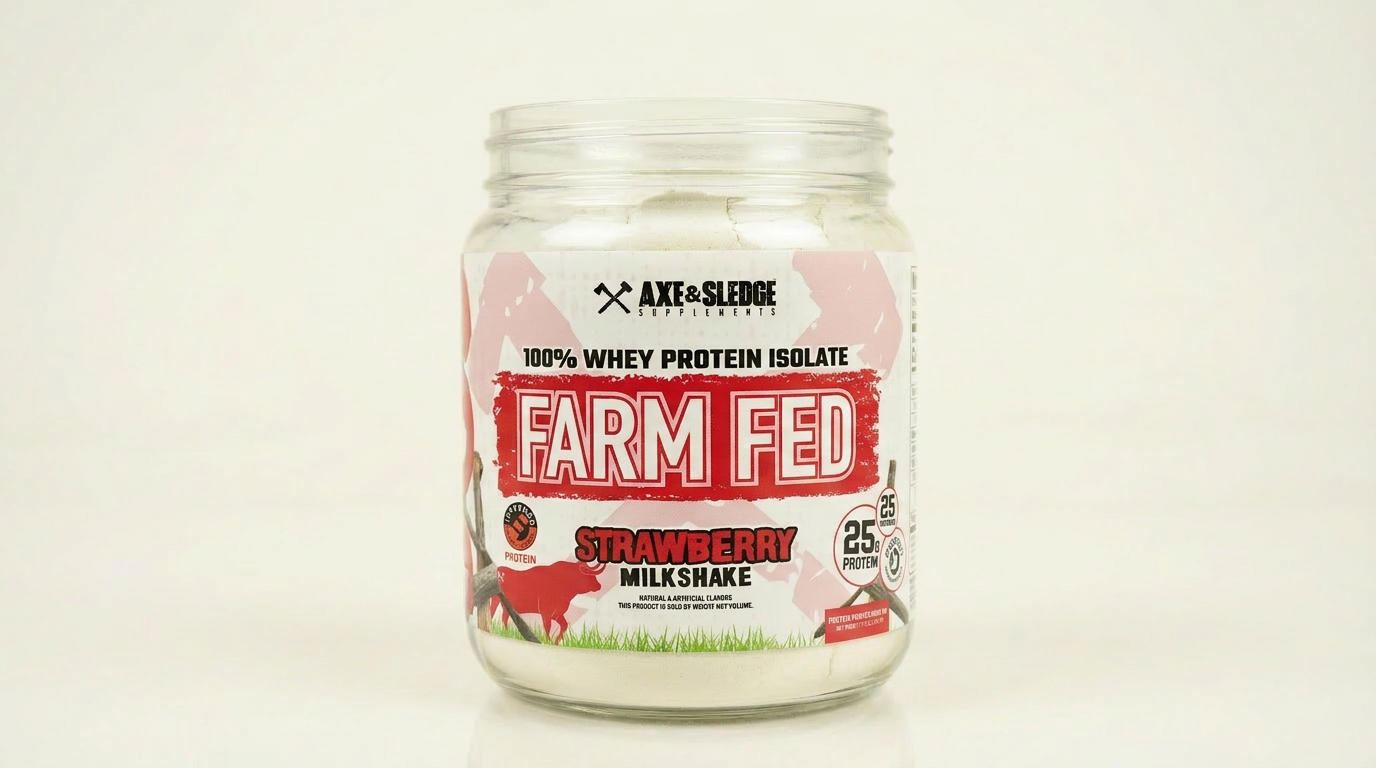 Axe & Sledge Farm Fed Protein Strawberry Milkshake protein sampler