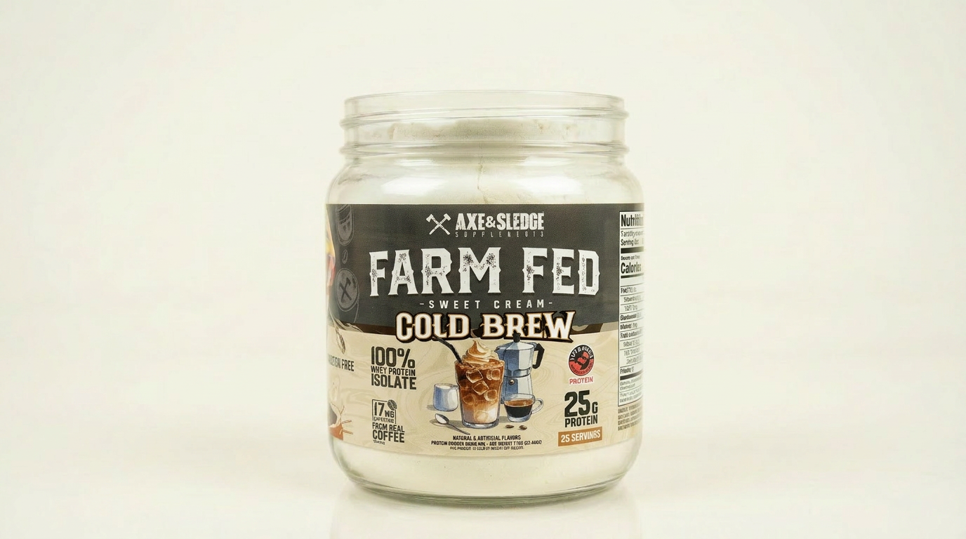Axe & Sledge Farm Fed Protein Sweet Cream Cold Brew protein sampler